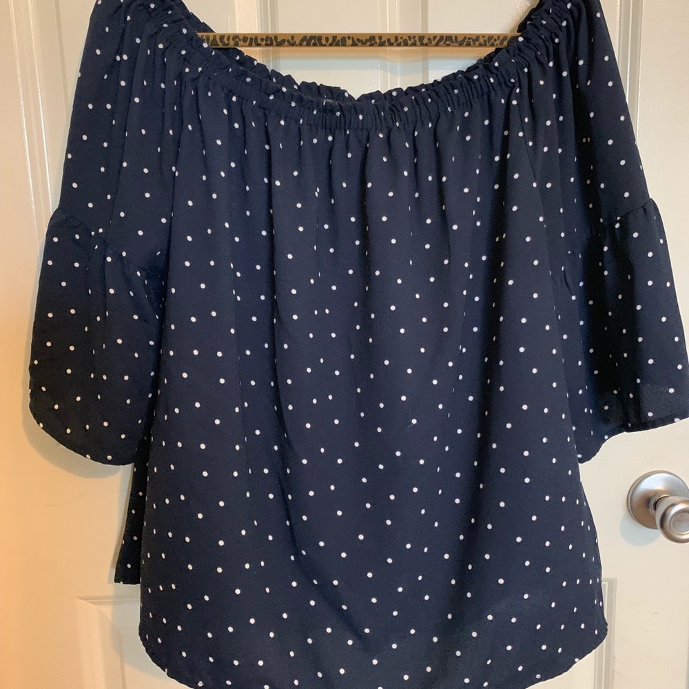 Navy Kensie off the shoulder top